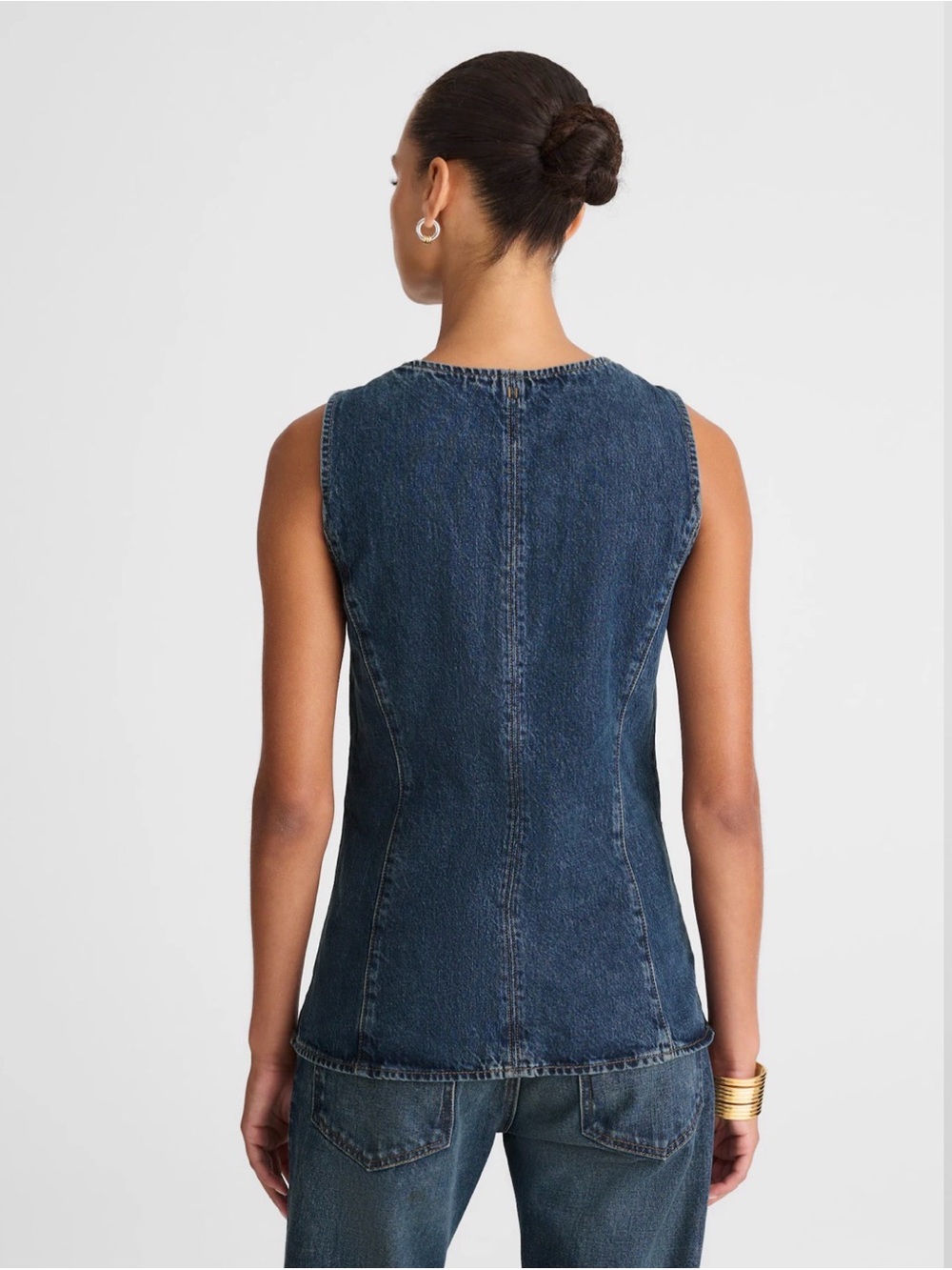 Madewell Greendale Wash Denim Crewneck Vest Size 8 NWOT - Picture 14 of 14